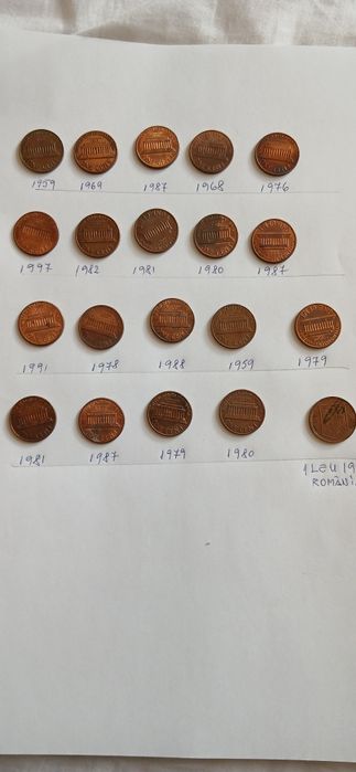 Monede colectie  1 cent SUA