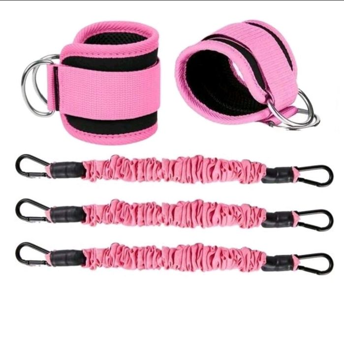 Тренировъчни ластици за глезени,розови