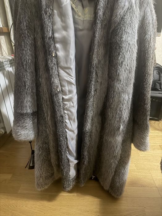 Новая Шуба полупальто натуральный мех 52 размер 100 см