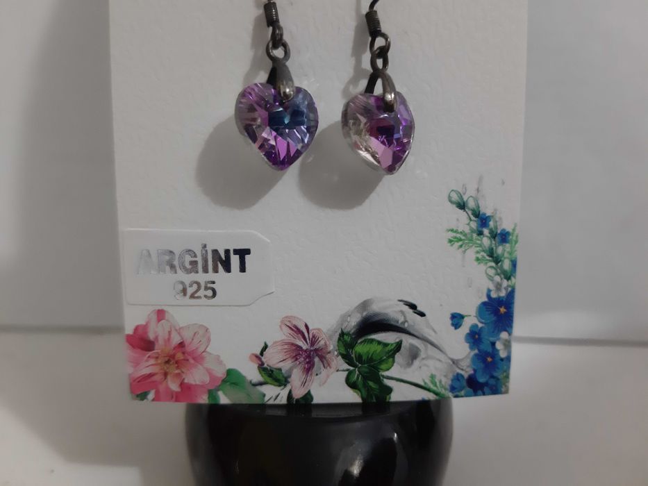 Cercei argint 925 cu pietre Swarovski / martisor 1-8 martie