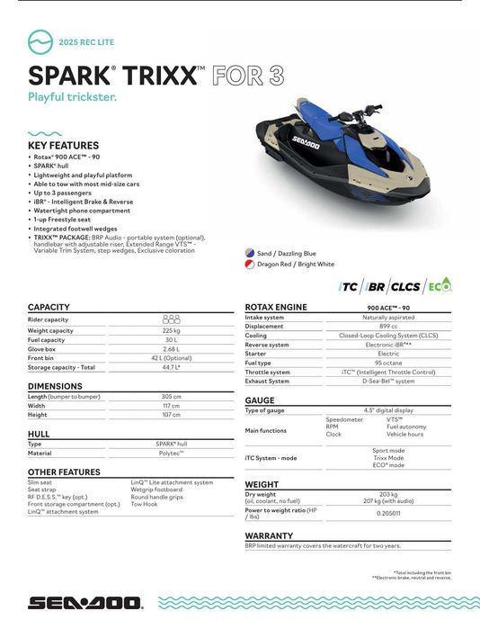 Sea-Doo Spark Trixx 3up 2025