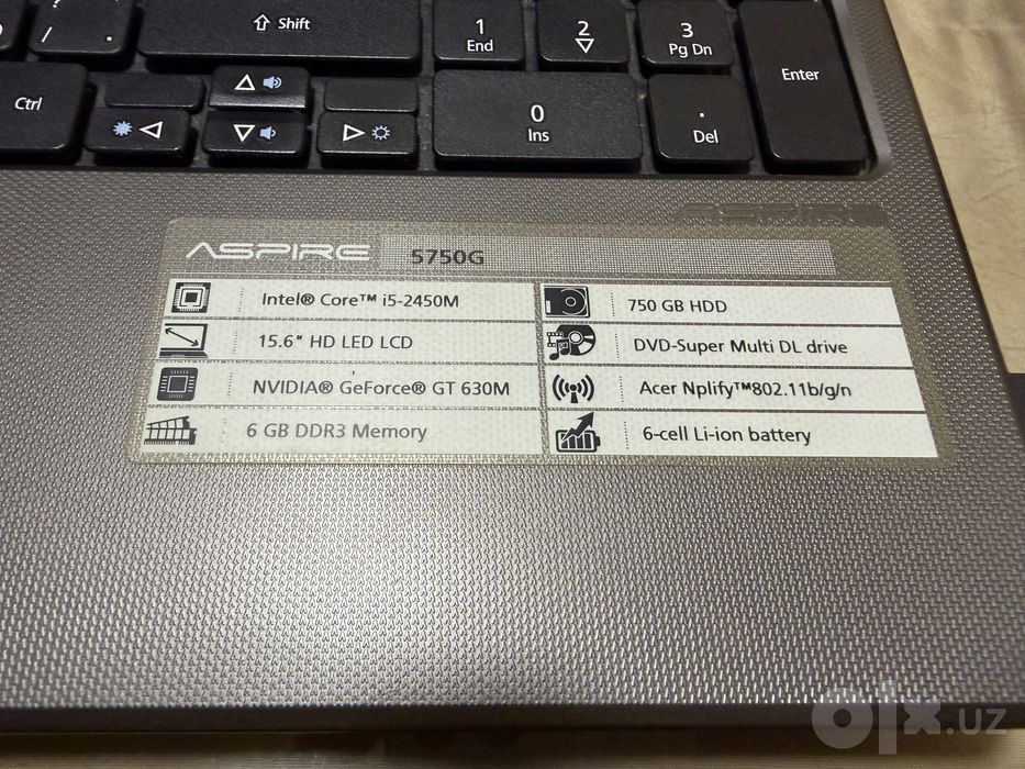 Acer Aspire 5750G — Core i5 / NVIDIA 2GB / 480GB SSD