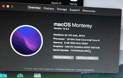 Vand Macbook Air 2017, 13”