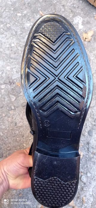 Мъжки черни боти естествена кожа