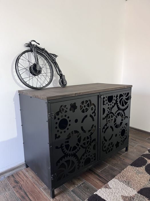 Comoda fier si lemn natural-“, stil industrial -1500 lei