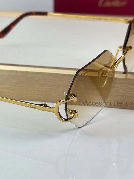 Ochelari de Soare Cartier Premiere  CT0118S Noi Full Box  Gold