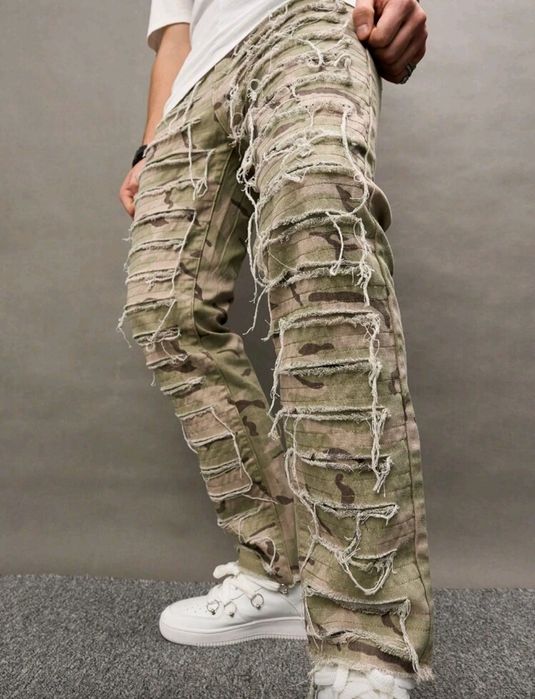 Нови военни дънки baggy панталони камуфлаж  Loose Fit Jeans карго Хл Л