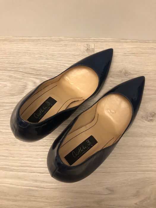Pantofi dama MUSETTE, piele, marimea 38, bleumarin, stare excelenta