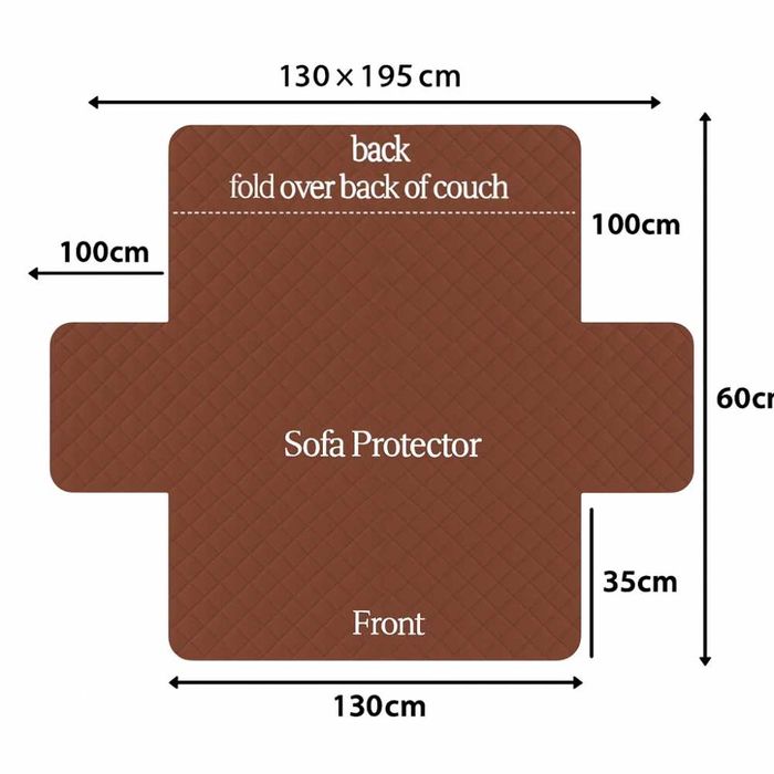 Покривало за двуместен диван 130 × 195 см – кафяво