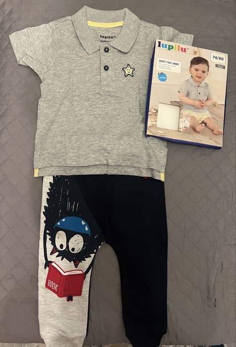 Set NOU tricou + pantaloni, baieti, marimea 74-80