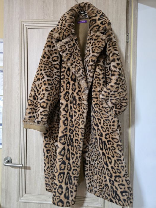 Шуба из кролика до колен