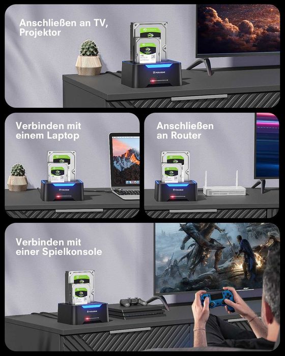 Hard Drive Dock 2.5"/ 3.5" SATA. Dual Disk Offline Replication. 40TB