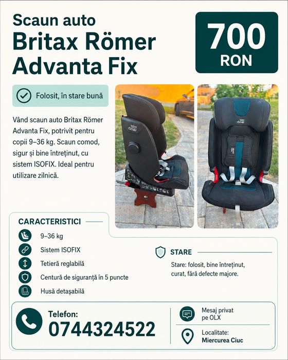 Scaun auto Britax Römer Advanta Fix