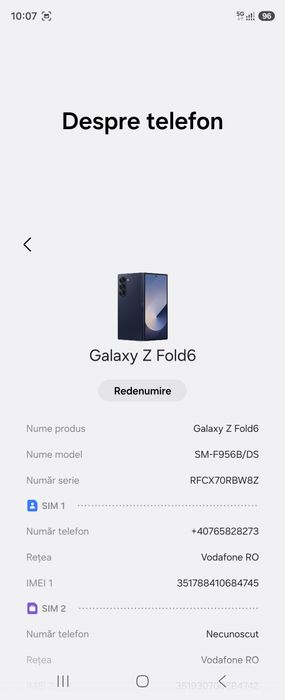 Vand / Schimb  Samsung  Z Fold 6  Navy  Blue  512 Gb 12 Gb