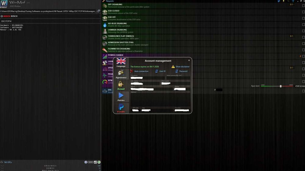 Winmaf Software DPF EGR Flaps