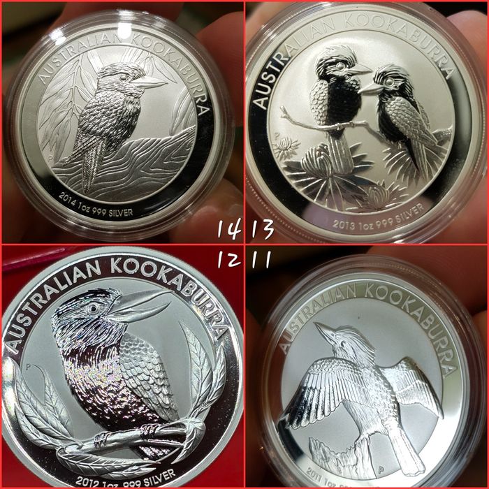 Perth Mint Kookaburra 1990-2026 toata monede lingou argint 999