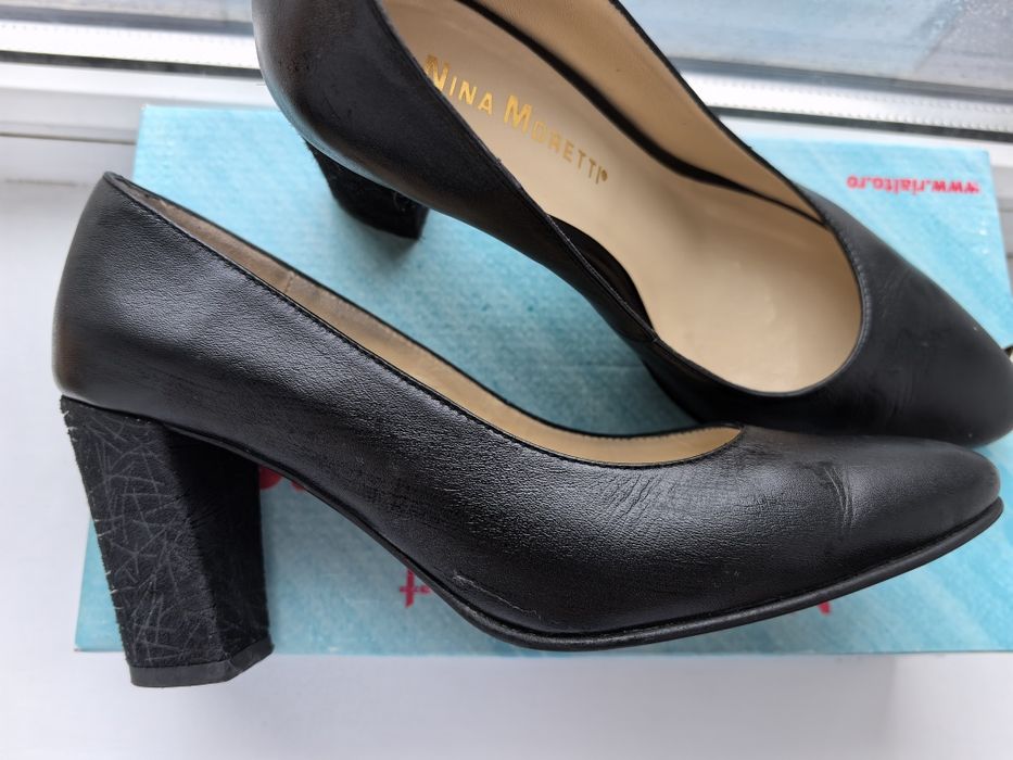 Pantofi piele toc mediu