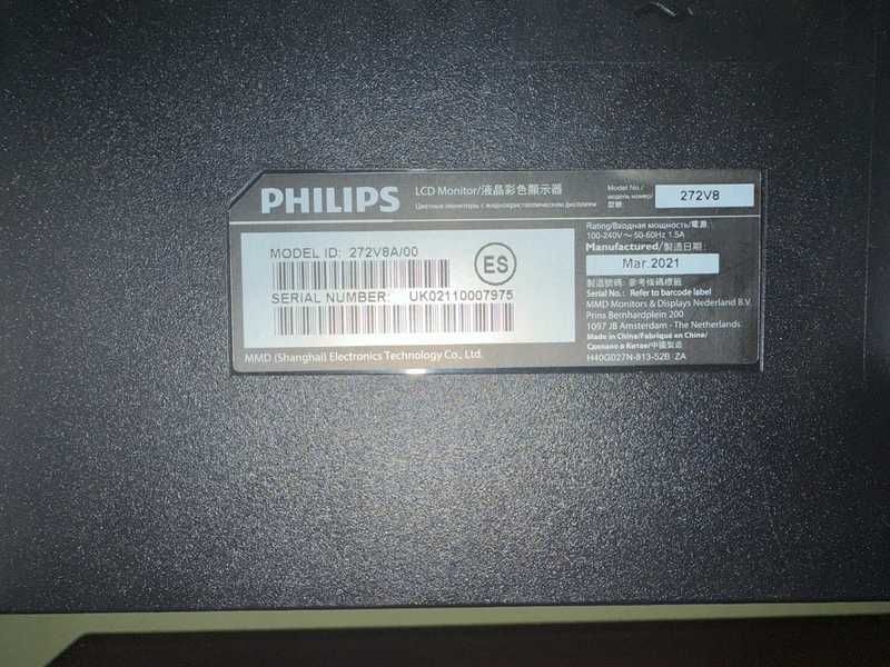 monitor Philips model 272V8A/00