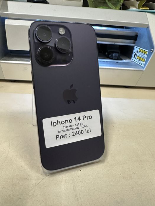 Iphone 14 pro / 128 gb / 100% baterie / folie sticla cadou