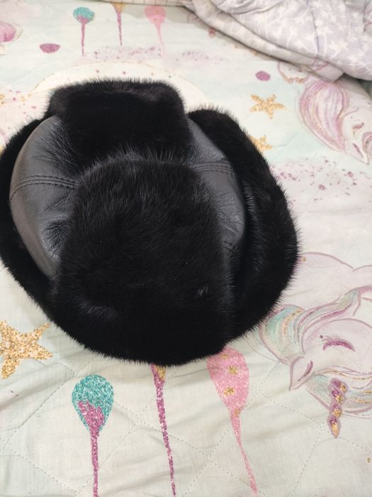 Шапка норковый кожанный