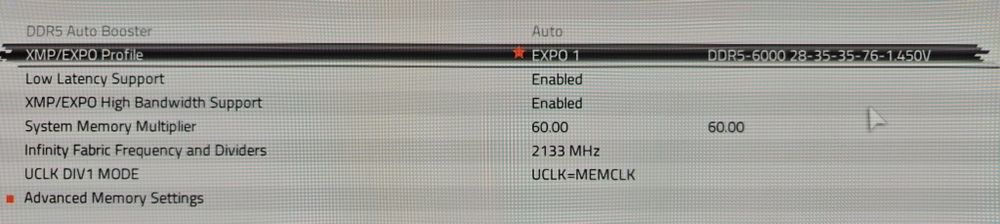 ОЗУ 32GB DDR5 CL28 6000mhz