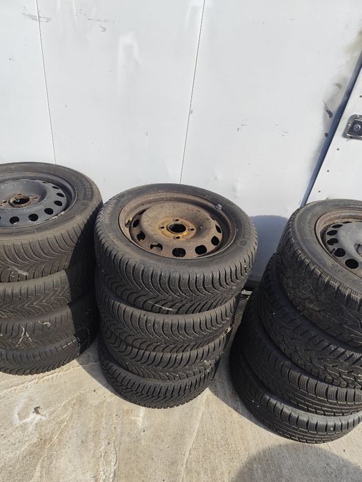 Set 4 jante cu anvelope M+S 195/50R15 Ford Fiesta 4X108.