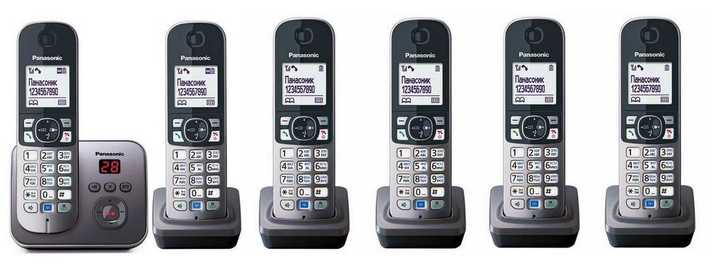 6 Трубок. Panasonic KX-TG6826 Гарантия 5лет. Бесплатно доставка