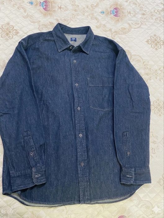 Рубашка Uniqlo, джинсовая ткань, размер М