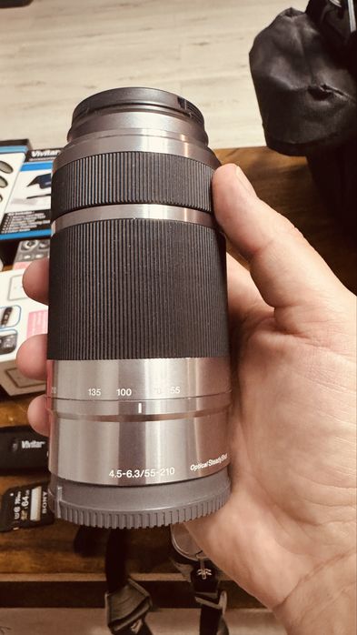 Aparat foto Mirrorless Sony Alpha A6000 YB, 24.3MP, Argintiu + Obiectiv 16-50mm + Obiectiv SEL 55-210mm + Kit foto