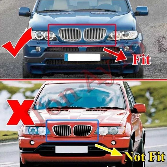 Двойни Бъбреци БМВ BMW Х5 E53 2004 - 2006 LCI Фесйслифт Черен Гланц Решетки