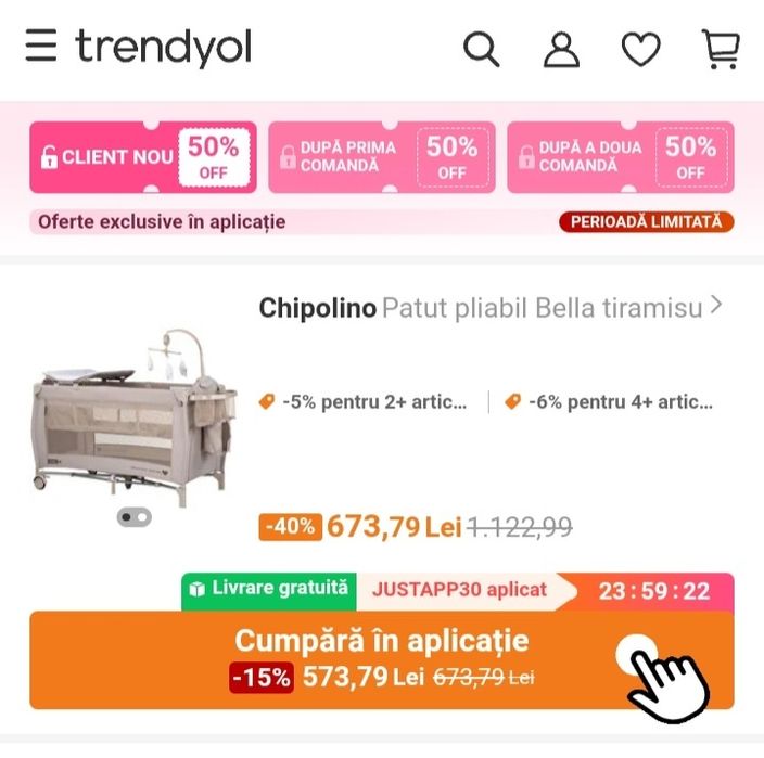 Tarc / pat de voiaj copii cu masa de infasat