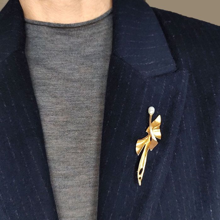 brosa de designer, Lapponia, anii '80, aur 14k, certif.