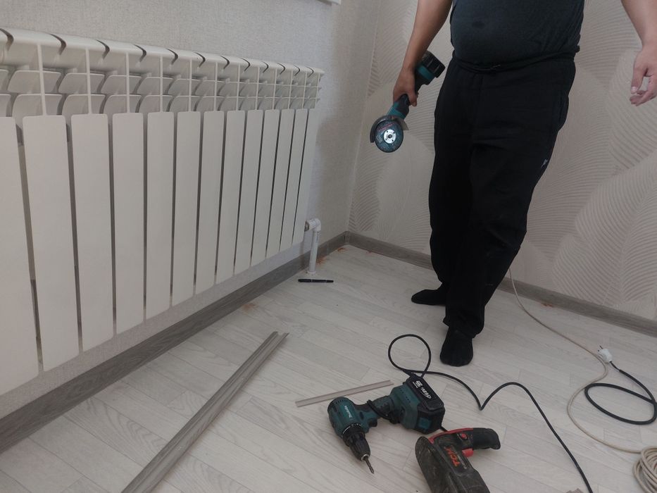 Установка плинтус и гардины