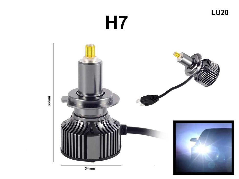 Set Două Becuri LED Dioda Faruri CANBUS H7 LED White Light 360