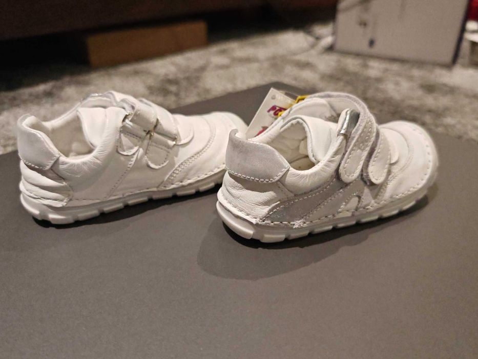 Бели кожени обувки PONKI №24 – Barefoot Comfort Line нови