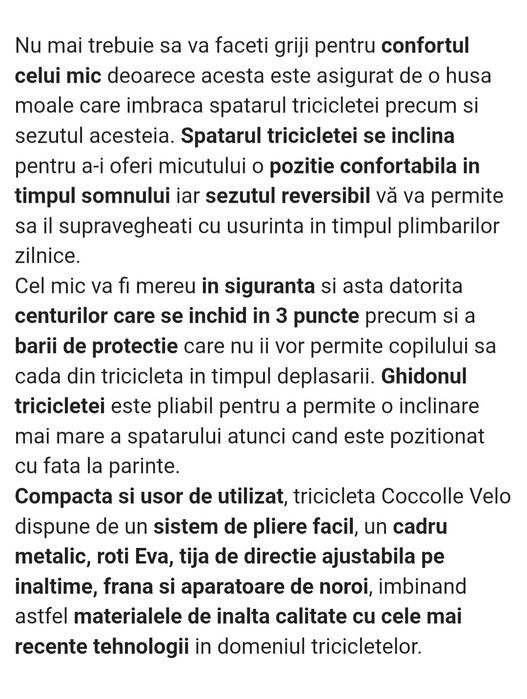 Tricicleta si cărucior pliabil coccolle