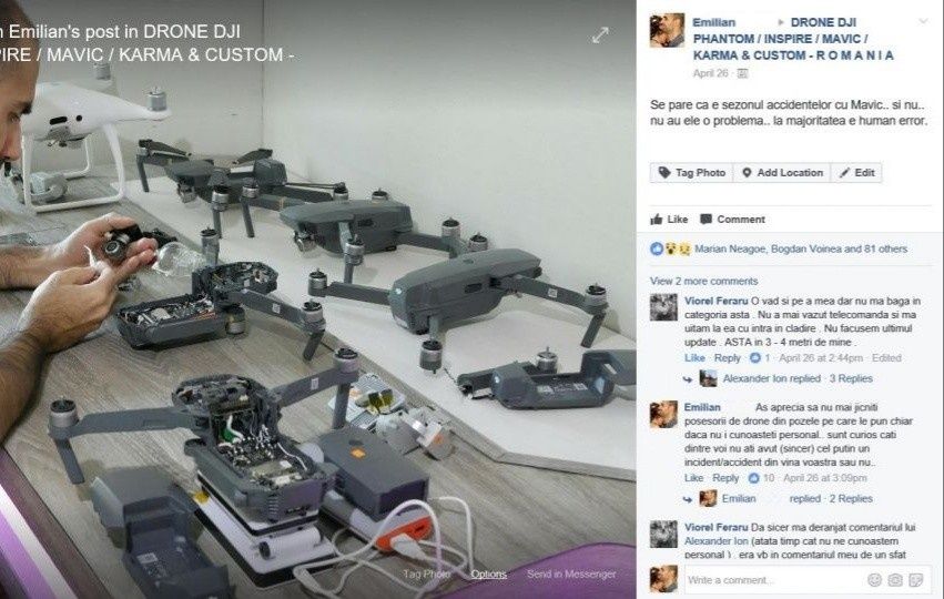 Reparatii Service Drone DJI Mini Air Mavic Phantom Inspire. Bucuresti