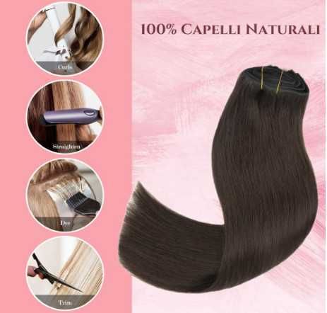Doupor естествени екстеншъни за коса с щипки, 100% естествена коса