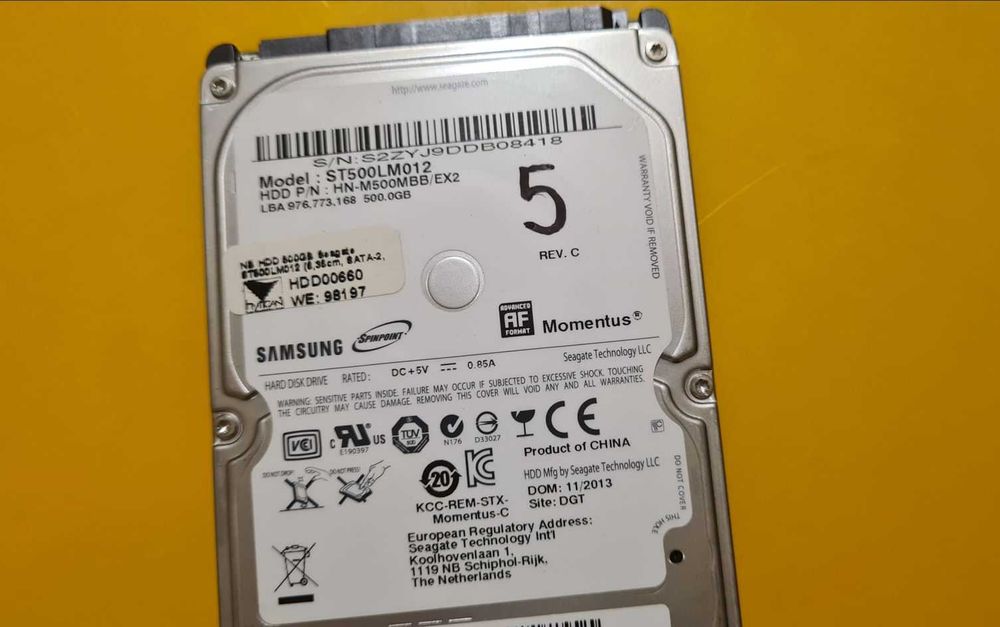 5.HDD Hard Disk Laptop Seagate/Samsung 500Gb 5400rpm 8MB SATA II