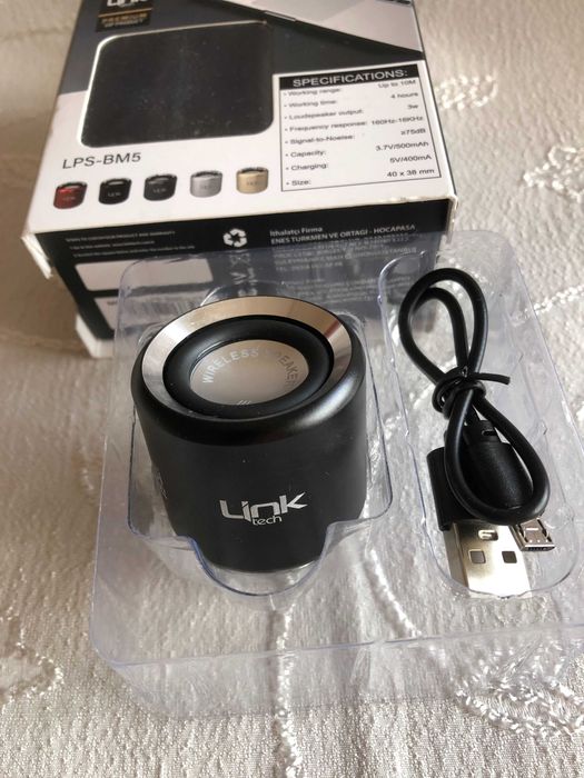 Преносима Bluetooth колонка LinkTech LPS-BM5 Premium Mini Bass, нова