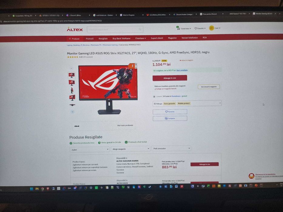 Monitor Asus Rog 27"