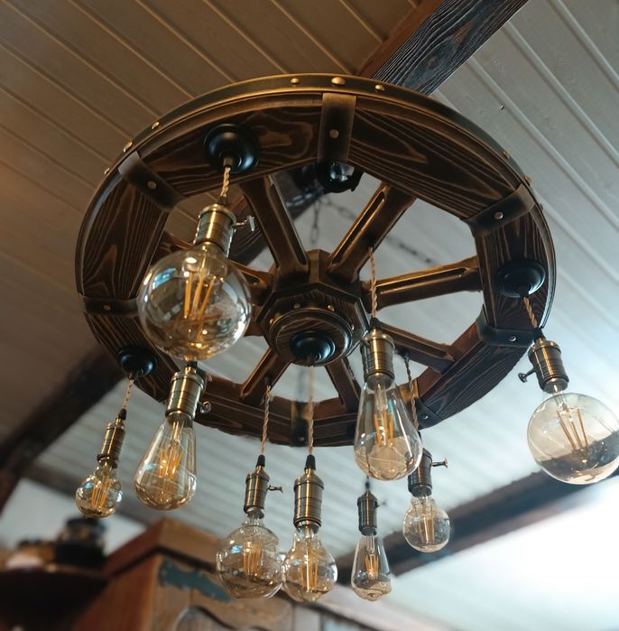 Люстра колесо.Люстра балка.