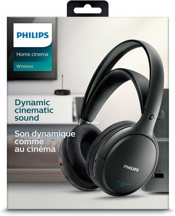 Philips SHC5200/10 HiFi Headphones Wireless Over-Ear (32 mm Speaker Driver, Wireless FM,  Rechargeable) Black