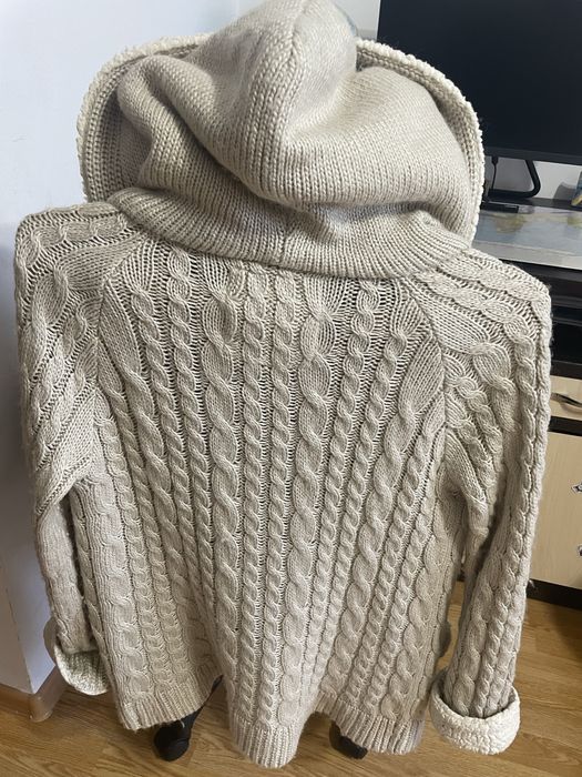 Cardigan Zara crem cu gluga