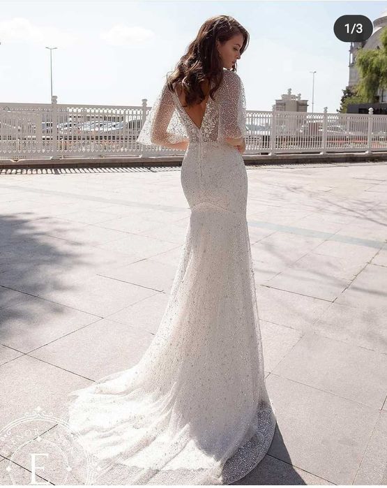 Rochie de mireasa ,marimea S ,culoare ivory