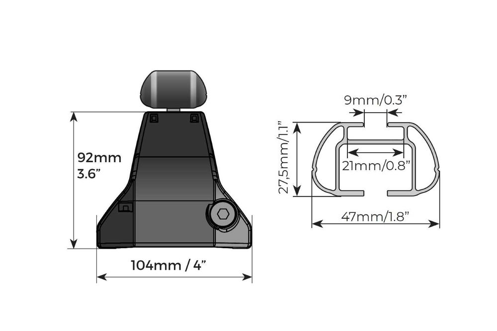 Алуминиеви напречни греди MENABO Omega FIX207FP багажник за автомобил