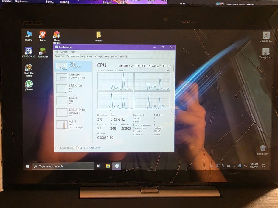 Mini laptop Asus transformer t100