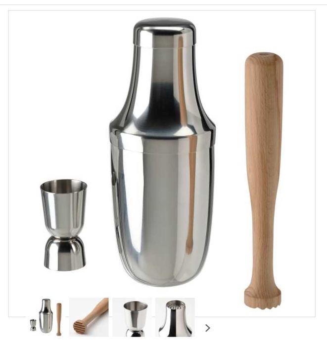 Бар сет от инокс - аксесоари за коктейли, шейкър