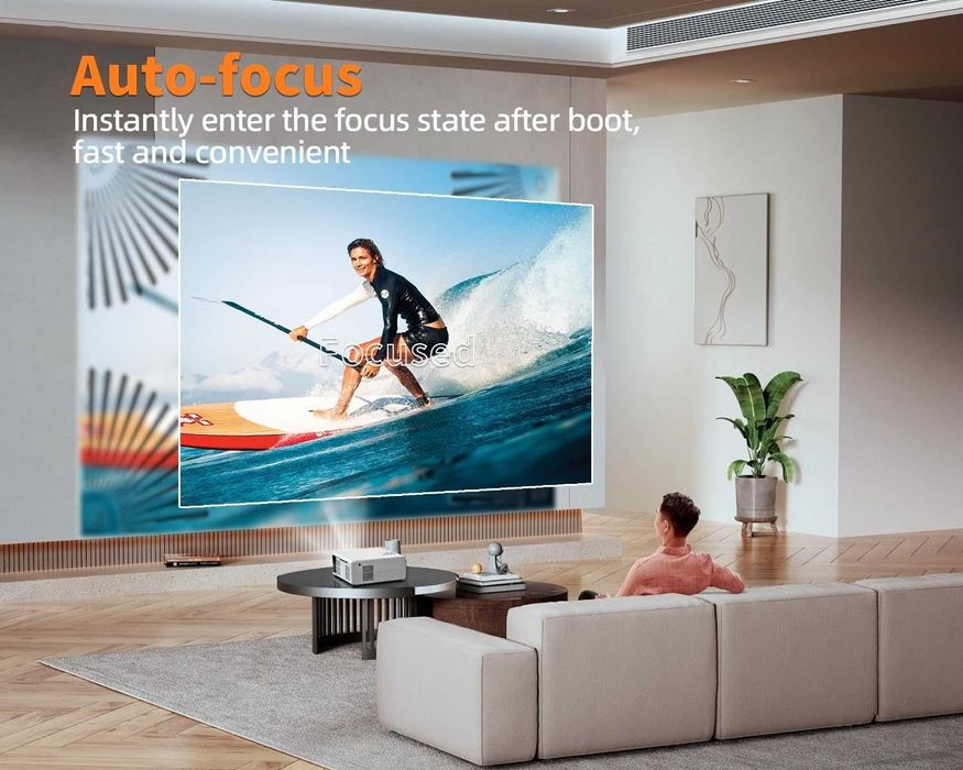 Proiector 4K TV WiFi Android 9 20000 Lumen Boxe HDMI USB Telecomanda
