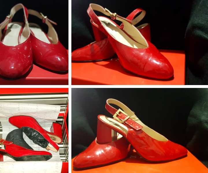 Vand Pantofi Rosii, Eleganti si Decupati din Piele Lacuita